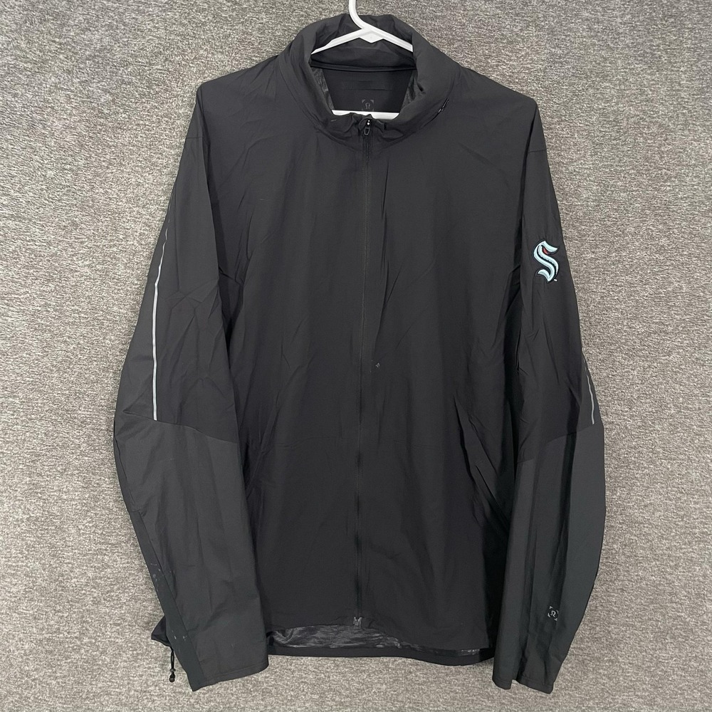 Lululemon X Seattle Kraken Active Jacket Men's XL Black NHL Hockey Full Zip